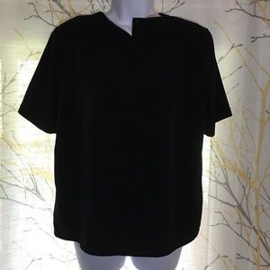 Worthington Black Short-sleeved Satiny Shirt